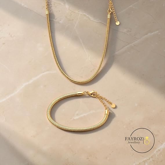 طقم حية بمب ذهبي بتصميم عصري وفاخر، طقم إكسسوارات نسائي مستوحى من شكل الثعبان، إطلالة جريئة وأنيقة مناسبة للسهرات والحفلات والمناسبات والهدايا – فيروز جوليري