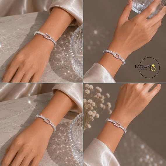 أساور نسائية مزينة بفصوص زركون لامع من ستانلس ستيل عالي الجودة – تصميم عصري فاخر مقاوم للصدأ وثابت اللون لإطلالة أنيقة وجذابة في جميع المناسبات من فيروز جوليري