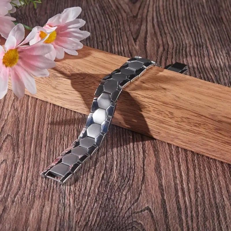 سوار مغناطيسي للجنسين من مجوهرات فيروز، سوار طاقة مغناطيسي من الفولاذ المقاوم للصدأ 316L مكون من 4 عناصر، قوة فائقة 3500 جاوس يناسب جميع الناس