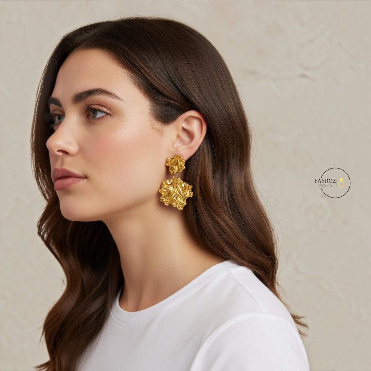 حلق نسائي من ستانلس ستيل، أقراط بتصميم عصري وأنيق، مقاومة للصدأ وتغير اللون، خفيفة ومريحة للاستخدام اليومي والحفلات والمناسبات، هدية للنساء والبنات – فيروز جوليري