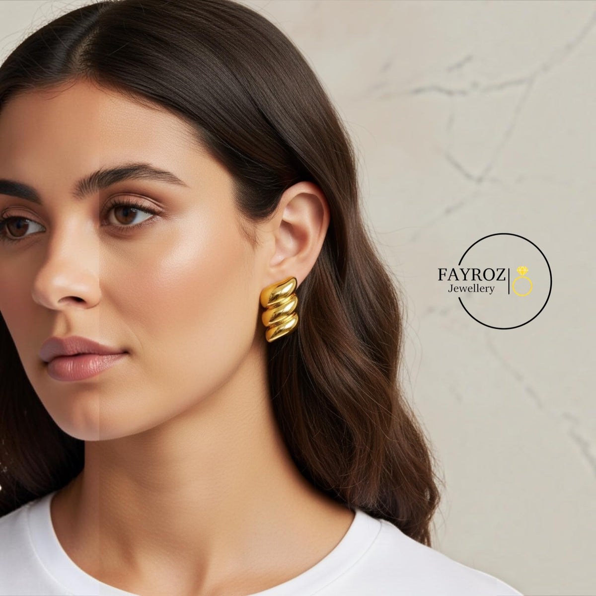 حلق نسائي من ستانلس ستيل، أقراط بتصميم عصري وأنيق، مقاومة للصدأ وتغير اللون، خفيفة ومريحة للاستخدام اليومي والحفلات والمناسبات، هدية للنساء والبنات – فيروز جوليري