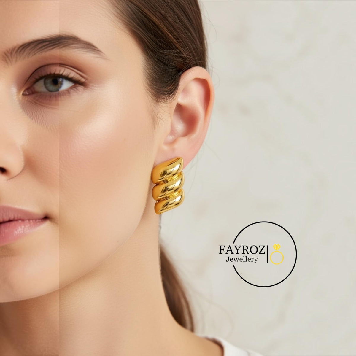 حلق نسائي من ستانلس ستيل، أقراط بتصميم عصري وأنيق، مقاومة للصدأ وتغير اللون، خفيفة ومريحة للاستخدام اليومي والحفلات والمناسبات، هدية للنساء والبنات – فيروز جوليري