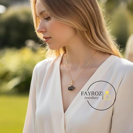 قلادة بجعة فاخرة من ستانلس ستيل مزينة بزركون لامع، تصميم أنثوي أنيق وثابت اللون، مناسبة للسهرات والهدايا والمناسبات الخاصة - فيروز جوليري