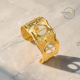 أساور نسائية قابلة للتعديل من ستانلس ستيل مطلية بالذهب عيار 18 قيراط، تصميم فاخر ثابت اللون، مناسبة للاستخدام اليومي والسهرات والمناسبات من فيروز جوليري
