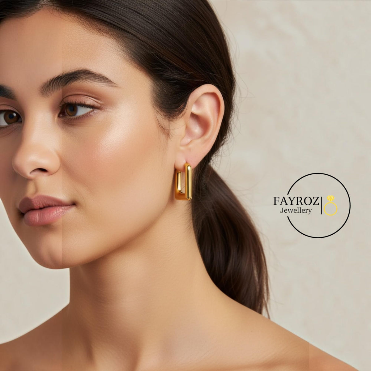 حلق تكة نسائي من ستانلس ستيل، أقراط بتصميم عصري وأنيق، مقاومة للصدأ وتغير اللون، مناسبة للاستخدام اليومي والمناسبات، هدية مثالية للنساء والبنات – فيروز جوليري