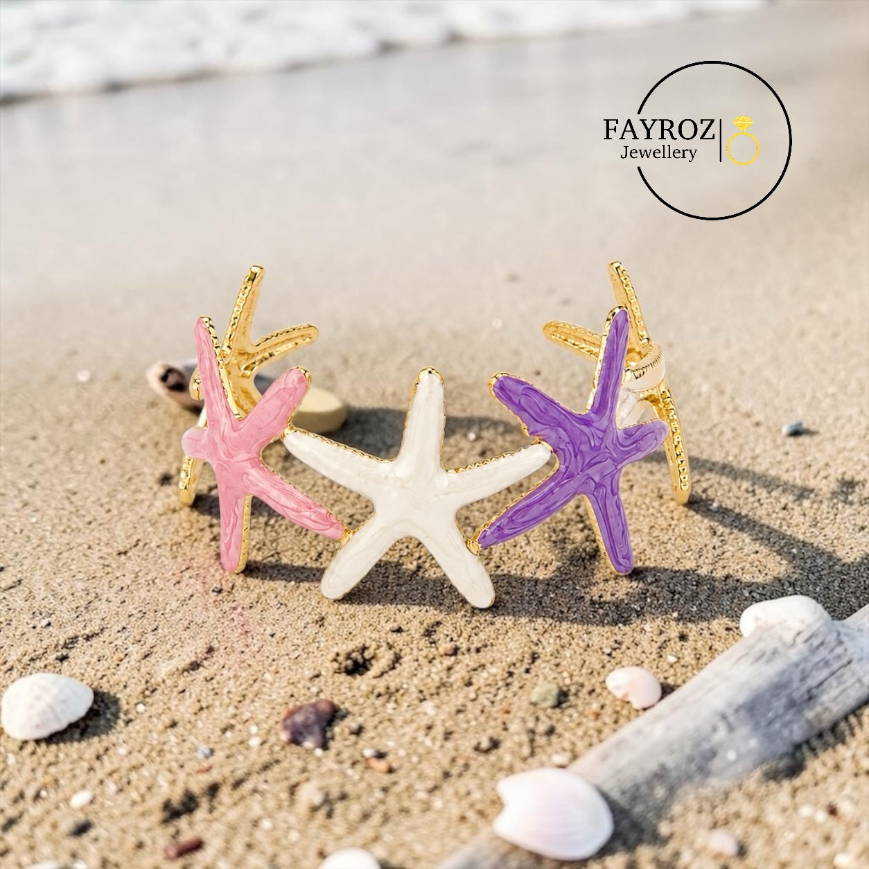 أساور بحر قابلة للتعديل للنساء من ستانلس ستيل عالي الجودة – تصميم صيفي أنيق مقاوم للصدأ وثابت اللون، مثالية للشاطئ والمناسبات من فيروز جوليري