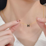 قلادة على شكل حرف H للنساء ستانلس مطلية بالذهب عيار 18 قيراط بتصميم حروف كلاسيكية لطيفة، قلادة بدلاية مجوهرات هدايا للنساء من فيروز جوليري .