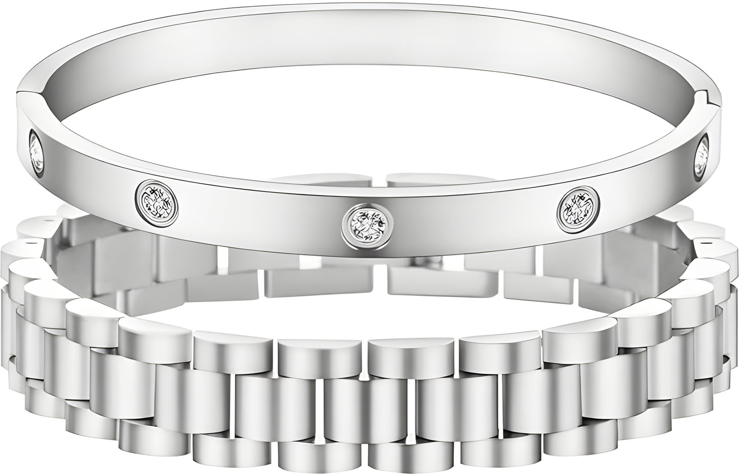 أساور ذهبية للنساء من فيروز جولري، أساور حلقية قابلة للتكديس للنساء مرصعة بالزركونيا المكعب، أساور تنس ستانلس ستيل مطلية بالذهب عيار 18 قيراط